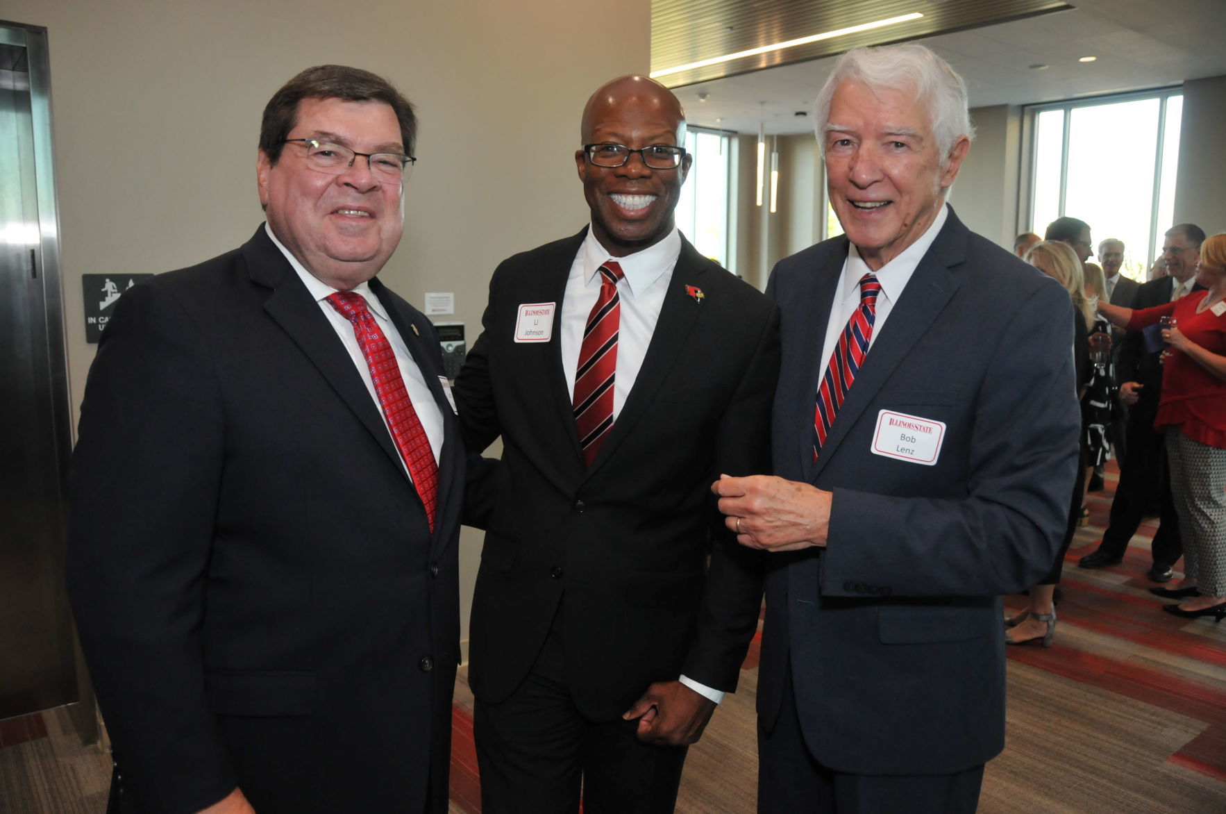 Illinois State University President Larry Dietz, LJ Johnson, Bob Lenz